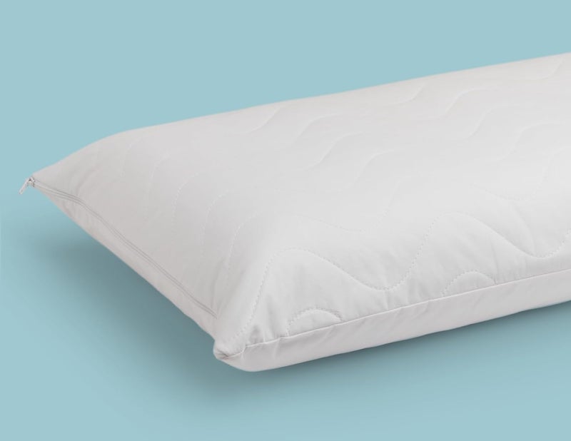 Mediflow Quilted Pillow Protector - Zippered Protection Against Dust and Allergens, White, 1'8" x 2'4" - Image 2